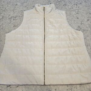 Michael Michael Kors Women's Bone / Off White Puffer Quilted Vest Size 2X Like N